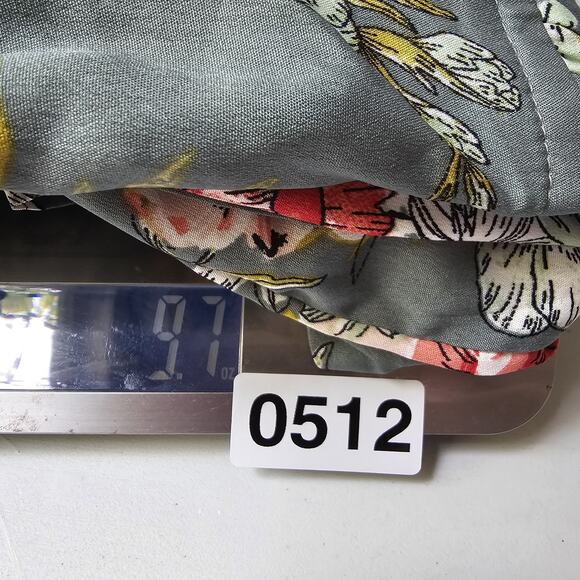 BOG Collective Dress L Green Milkmaid Peasant Floral Cottagecore Smocked Boho - Picture 13 of 15